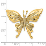 14K Yellow Gold Polished and Beaded Butterfly Slide Charm - Product Photo