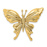 14K Yellow Gold Polished and Beaded Butterfly Slide Charm - Product Photo