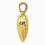 10K / 14K Yellow Gold Polished & Textured 3-D Heart Pendant - Product Photo