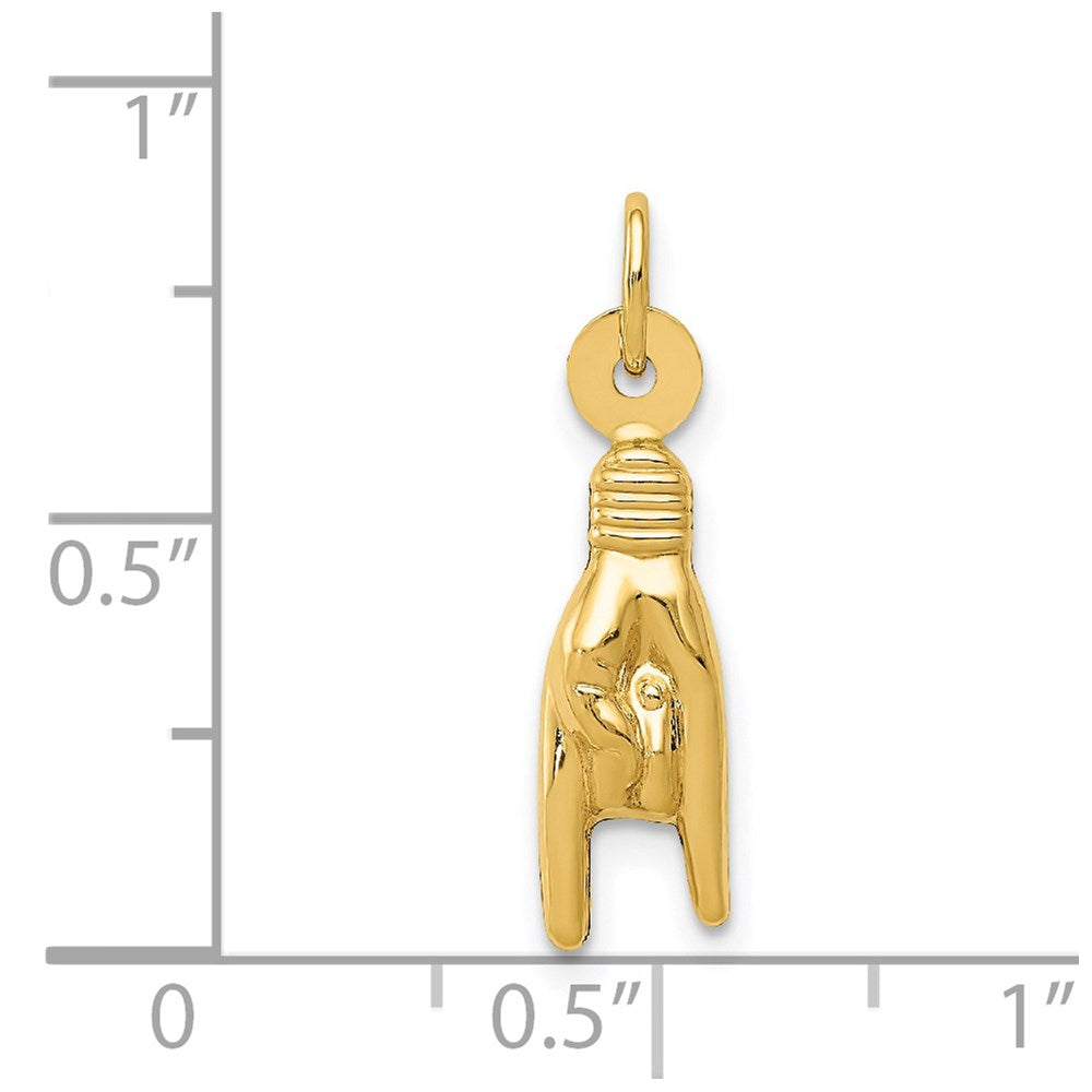 14K 3D Rock On Sign Charm - Product Photo
