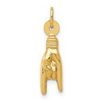 14K 3D Rock On Sign Charm - Product Photo