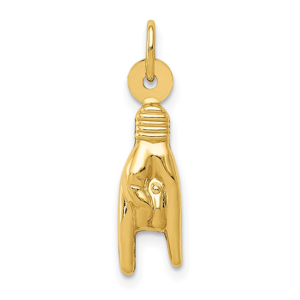 14K 3D Rock On Sign Charm - Product Photo
