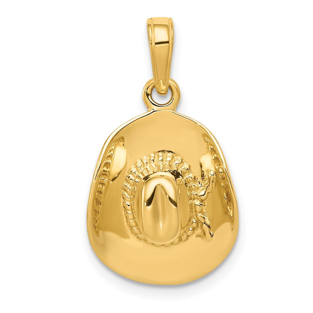 14k 3-D Cowboy Hat Pendant - Product Photo