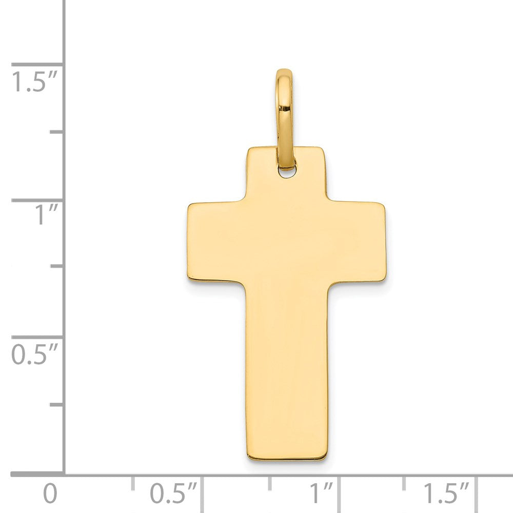 14K Yellow Gold Polished Cross Charm - Product Photo