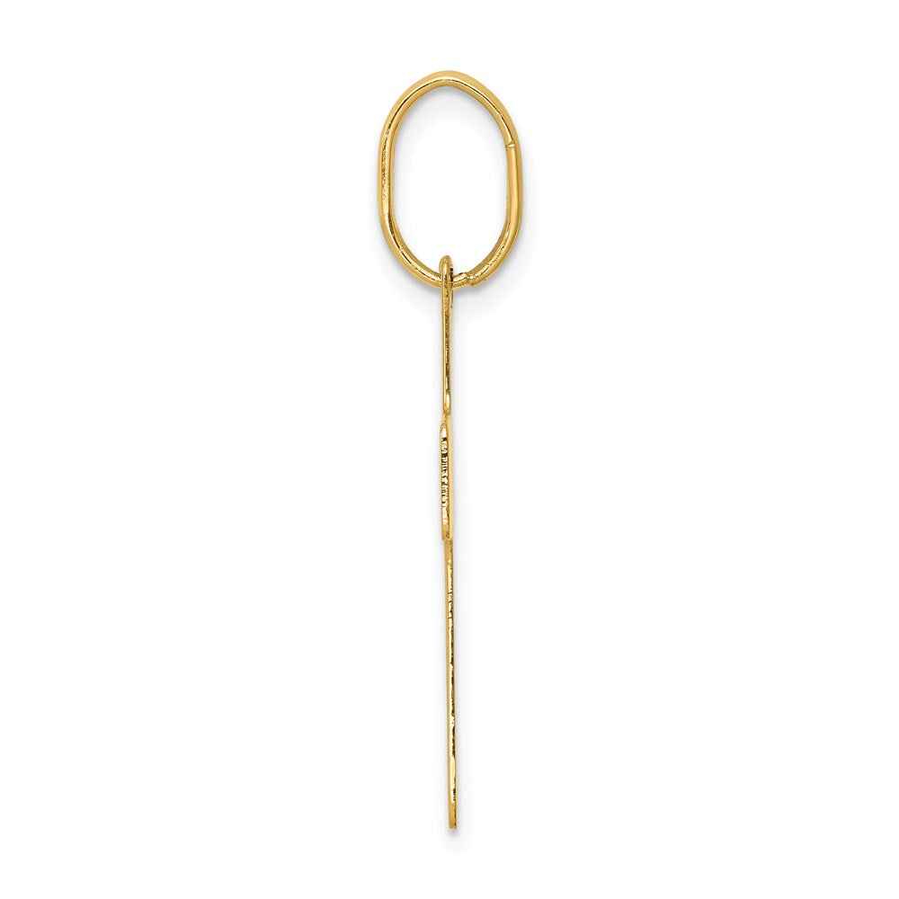 14K Yellow Gold Polished Cross Charm - Product Photo