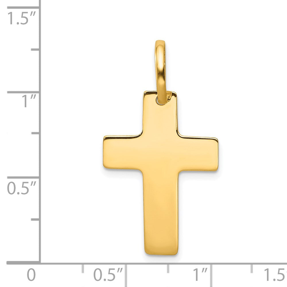 14K Yellow Gold Polished Cross Charm - Product Photo