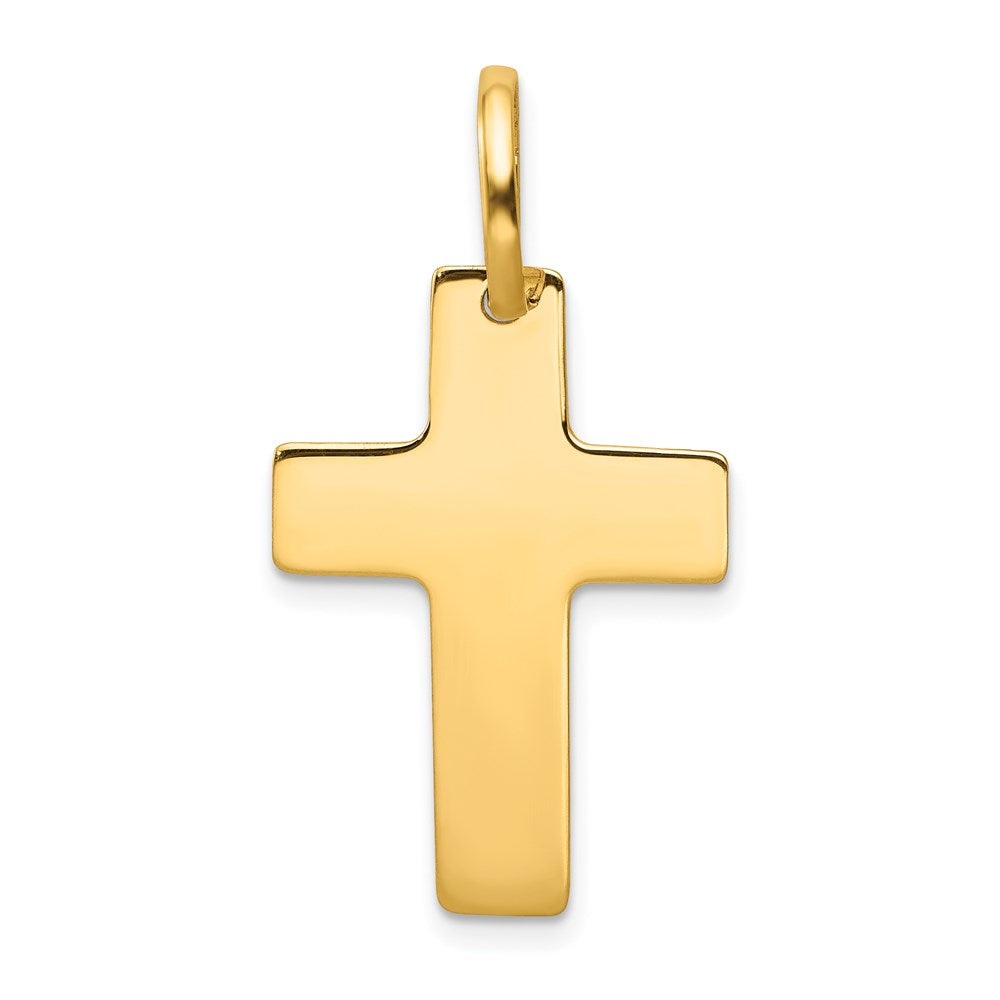14K Yellow Gold Polished Cross Charm - Product Photo