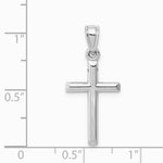 14K White Gold Hollow Cross Pendant - Product Photo
