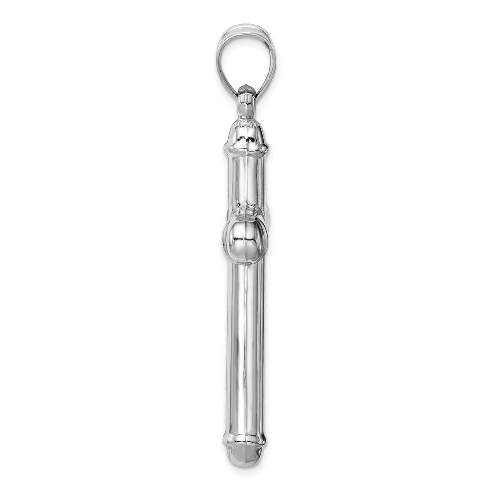 14K White Gold Hollow Cross Pendant - Product Photo