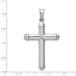 14K White Gold Hollow Cross Pendant - Product Photo
