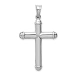 14K White Gold Hollow Cross Pendant - Product Photo