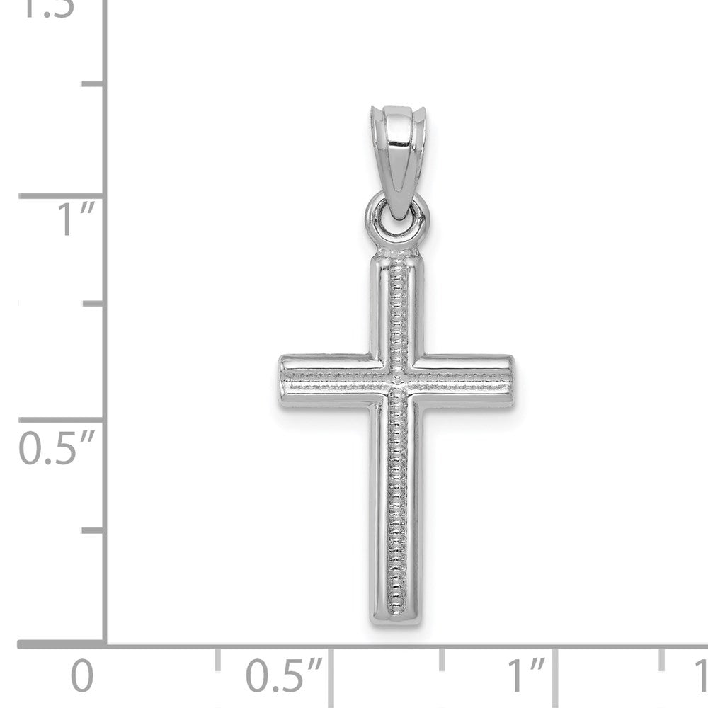 14k White Gold Cross Pendant - Product Photo