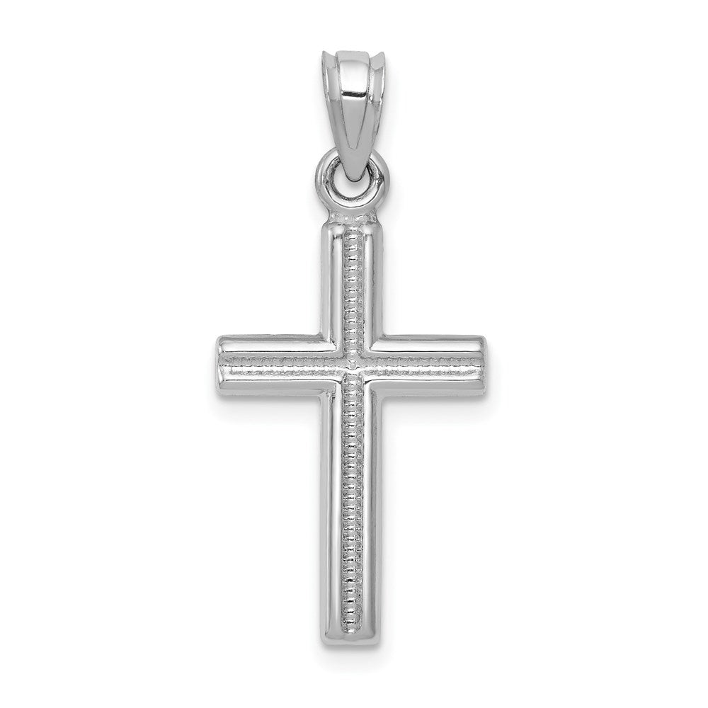 14k White Gold Cross Pendant - Product Photo
