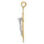 14K Two-tone Crucifix Pendant - Product Photo