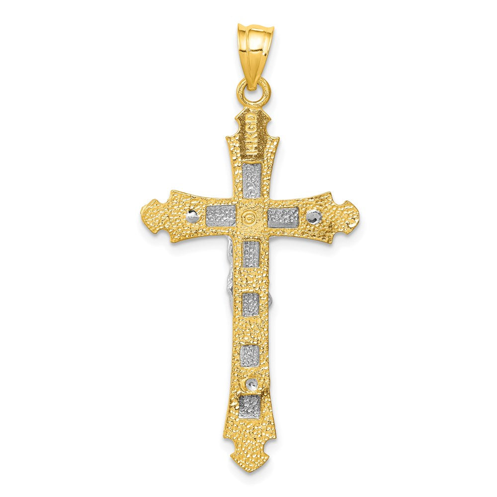 14K Two-tone Crucifix Pendant - Product Photo