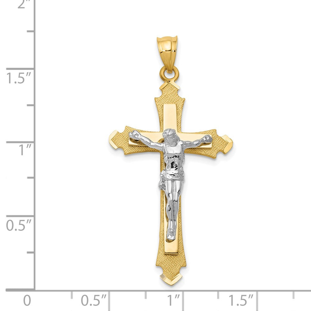14K Two-tone Crucifix Pendant - Product Photo