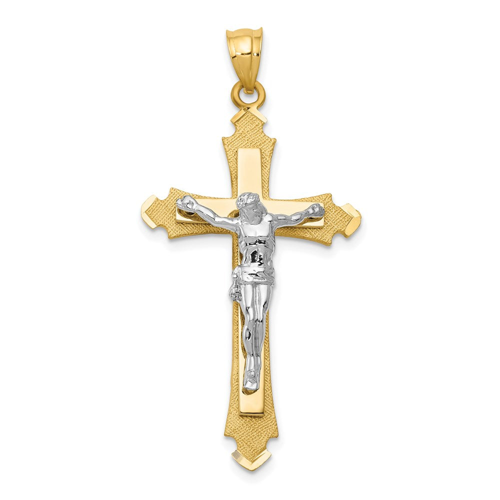 14K Two-tone Crucifix Pendant