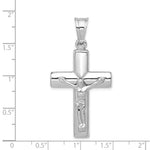 14K White Gold Reversible Crucifix Pendant - Product Photo