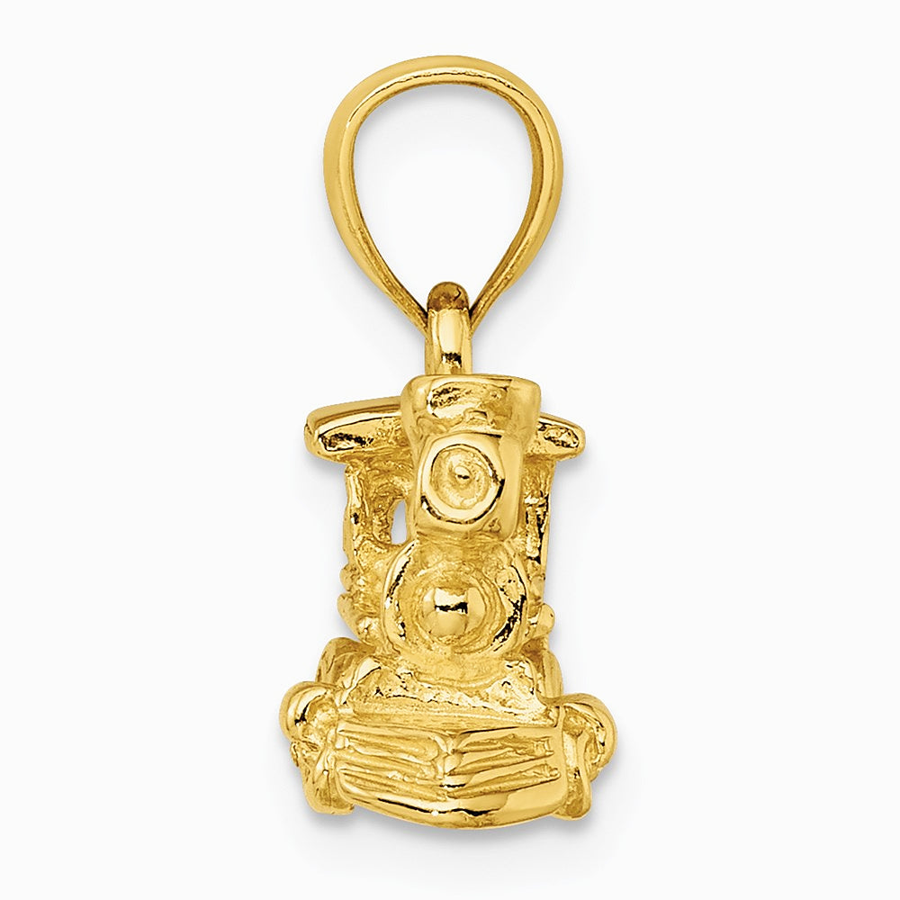 10K / 14K Yellow Gold 3-D Locomotive Pendant - Product Photo