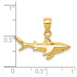 10K / 14K Yellow Gold Shark Pendant - Product Photo