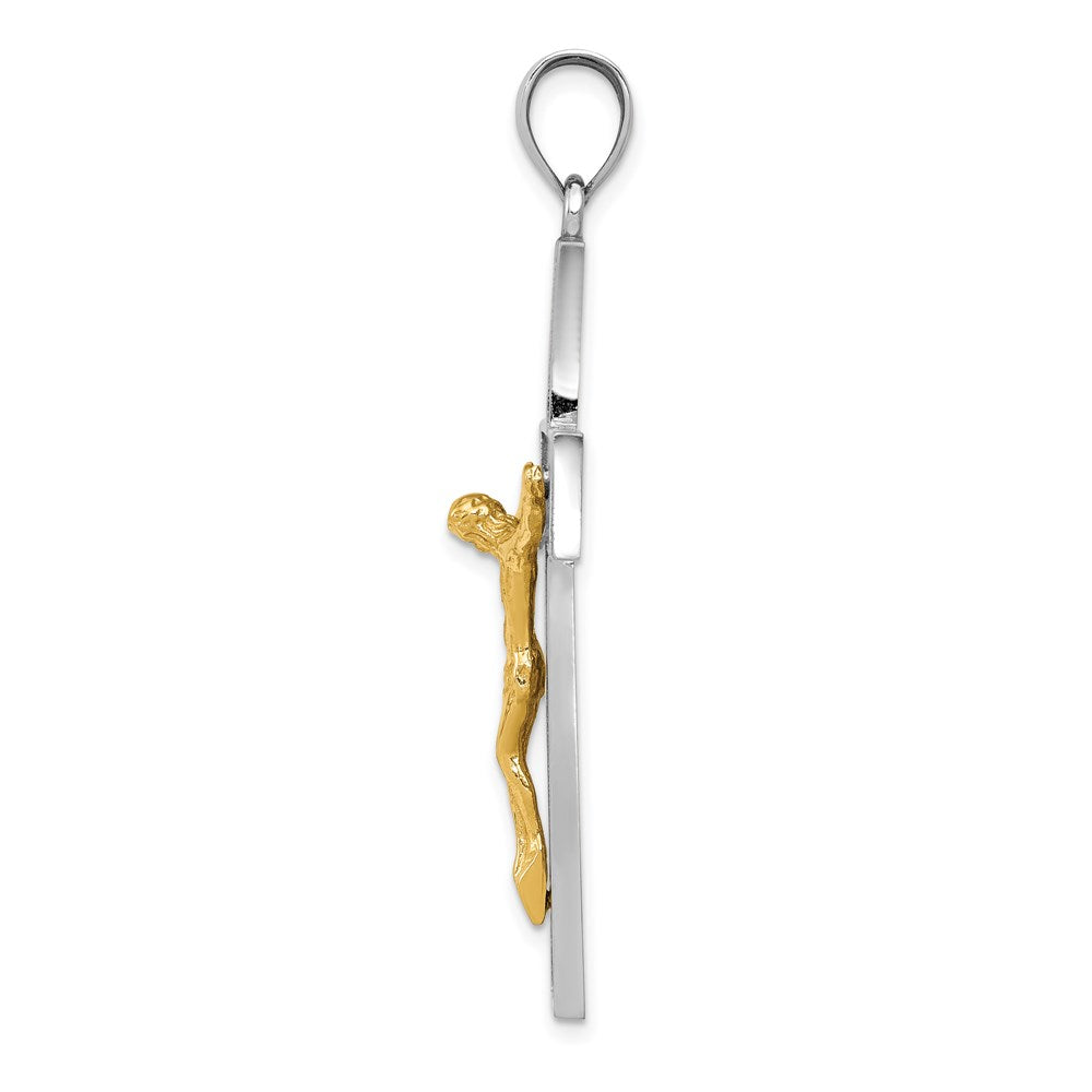 14K Two-tone Crucifix Pendant - Product Photo