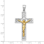 14K Two-tone Crucifix Pendant - Product Photo