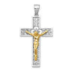 14K Two-tone Crucifix Pendant - Product Photo