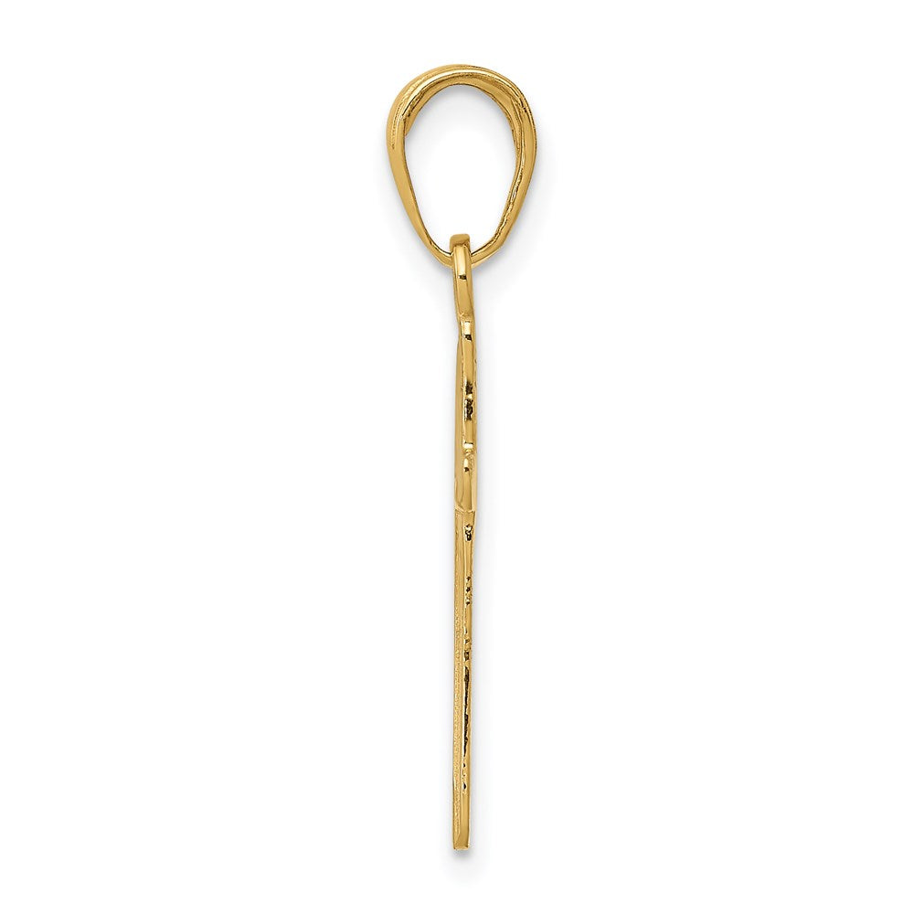 10K / 14K Yellow Gold Polished Cross Pendant - Product Photo