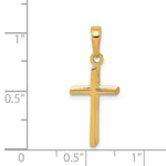 10K / 14K Yellow Gold Polished Cross Pendant - Product Photo