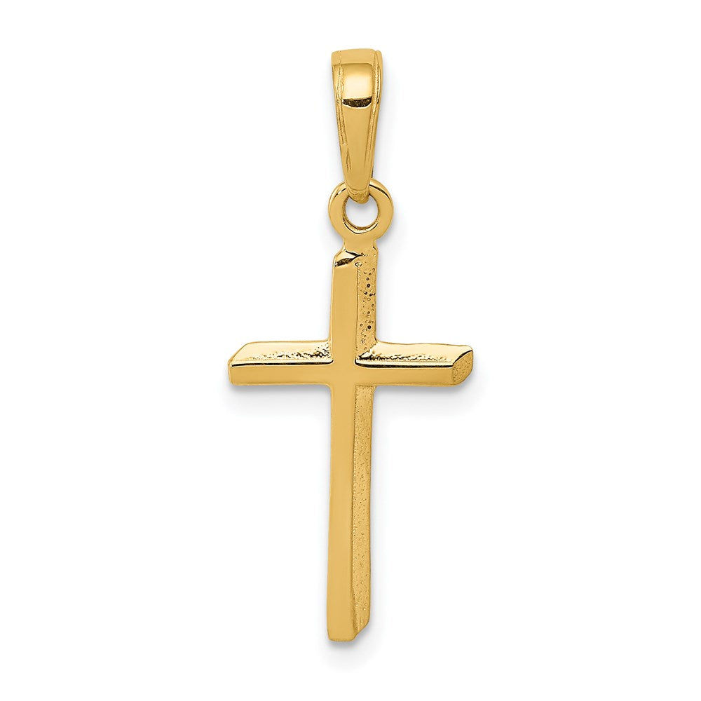 10K / 14K Yellow Gold Polished Cross Pendant - Product Photo