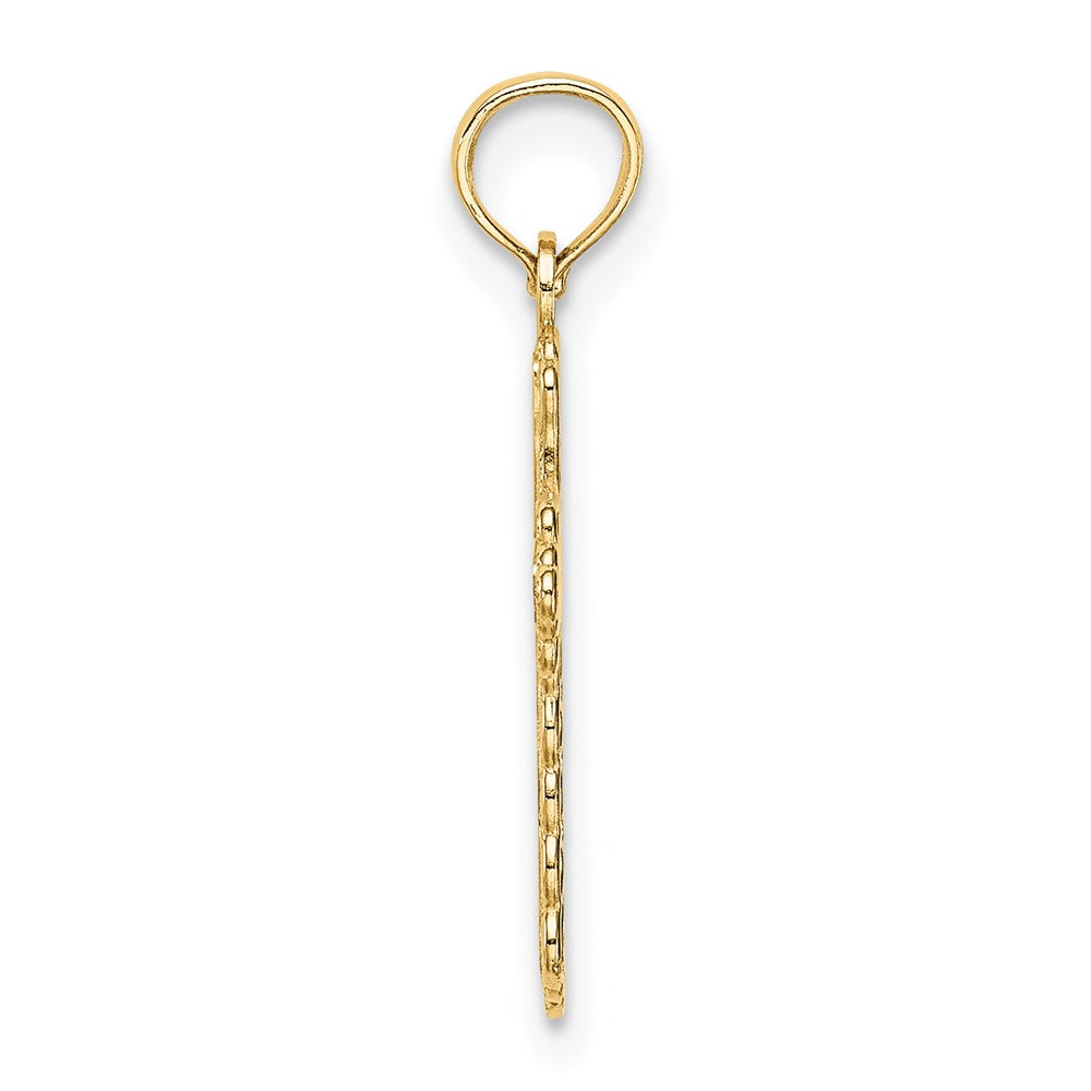 10K / 14K Yellow Gold Budded Cross Charm - Product Photo