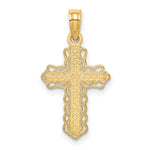 10K / 14K Yellow Gold Budded Cross Charm - Product Photo