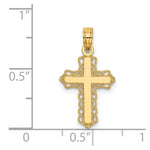 10K / 14K Yellow Gold Budded Cross Charm - Product Photo