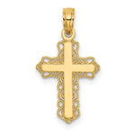 10K / 14K Yellow Gold Budded Cross Charm - Product Photo