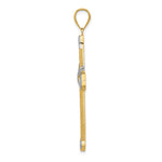 14K Yellow & Rhodium And Rhodium Greek Key Cross Pendant - Product Photo