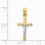14K Two-tone Hollow Crucifix Charm - Product Photo
