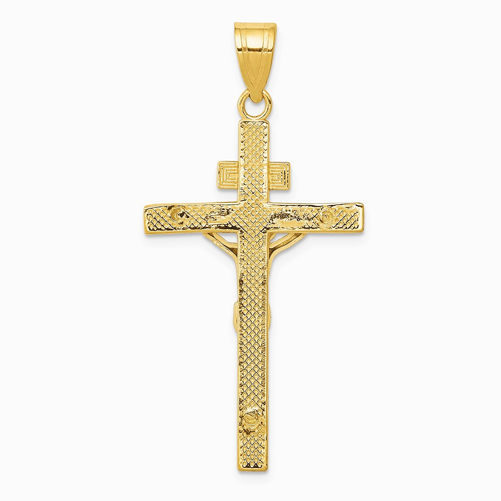 10K / 14K Two-tone INRI Crucifix Pendant - Product Photo