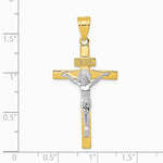 10K / 14K Two-tone INRI Crucifix Pendant - Product Photo