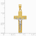 10K / 14K Two-tone Diamond-cut Crucifix Pendant - Product Photo