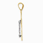 10K / 14K Two-tone Diamond-cut Crucifix Charm - Product Photo