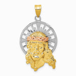 14K Tri-color Diamond-cut Christ Charm - Product Photo