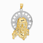 14K Tri-color Diamond-cut Christ Pendant - Product Photo