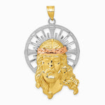 14K Tri-color Diamond-cut Christ Pendant - Product Photo