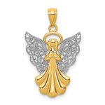 14k w/Rhodium Filigree Angel Pendant - Product Photo