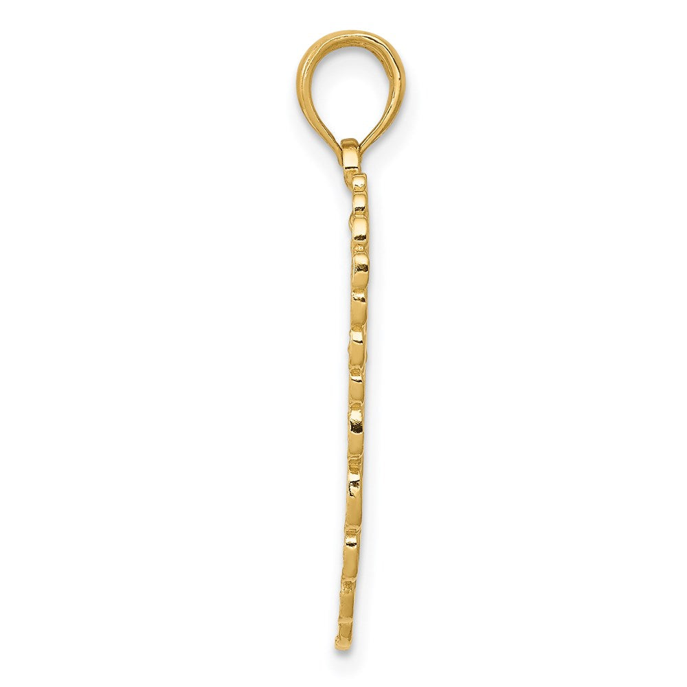 10K / 14K Yellow Gold Angel Wing Pendant - Product Photo