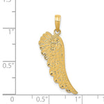 10K / 14K Yellow Gold Angel Wing Pendant - Product Photo