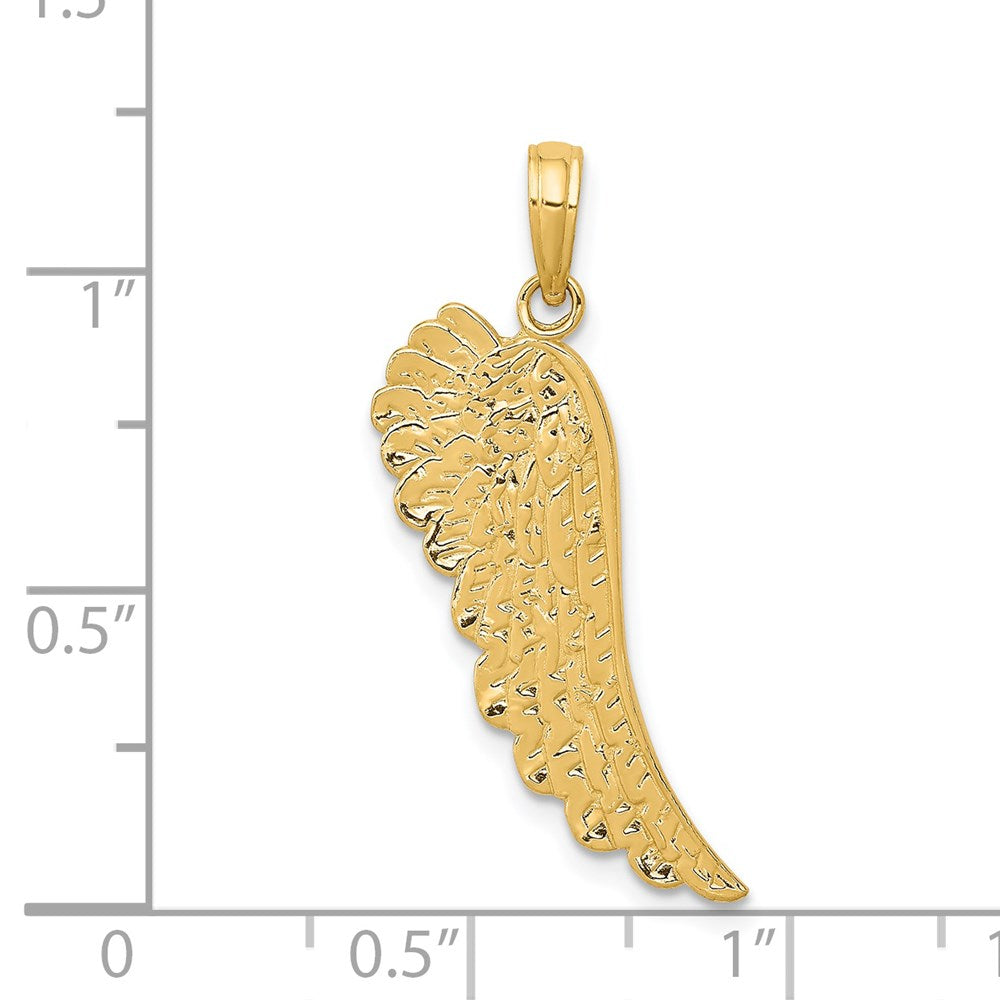 10K / 14K Yellow Gold Angel Wing Pendant - Product Photo