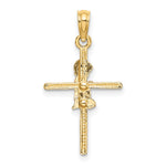 10K / 14K Yellow Gold Praying Boy Cross Charm - Product Photo