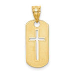 14k Polished Cross Cut-out Pendant - Product Photo