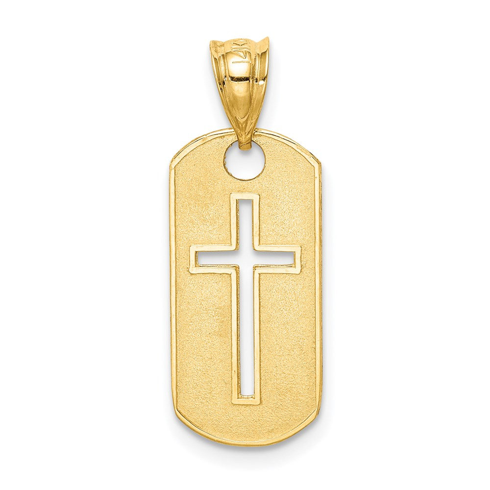 14k Polished Cross Cut-out Pendant - Product Photo